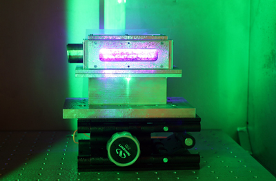 The gas cell is a key component of this compact wakefield laser accelerator.