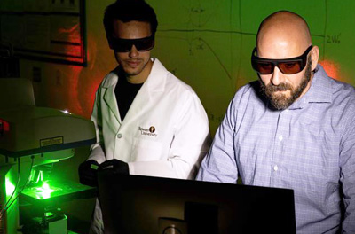 Robert Chimenti (right), Rowan photonics program coordinator.
