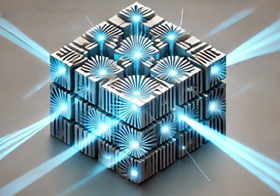 Artistic depiction of a diffractive optical processor.