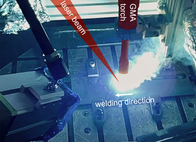 Hybrid laser arc welding process (click for info).