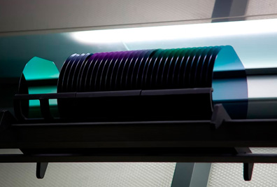 Wafers at CCRAFT’s manufacturing facility in Switzerland.