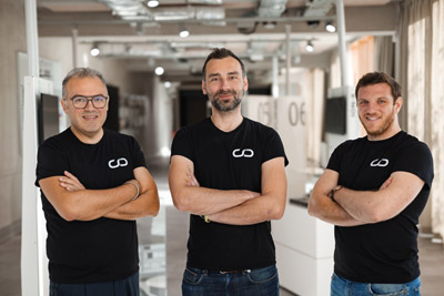 Co-founders of NcodiN: Fabrice Raineri, Bruno Garbin, and Francesco Manegatti.