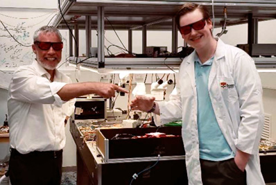 Prof. Benjamin Eggleton (L) and PhD student Russell Ryan.
