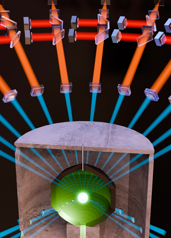 Target chamber in artist’s concept of an inertial fusion energy plant.