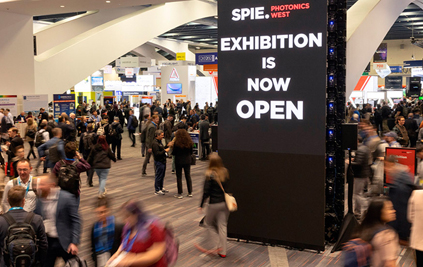 A bustling Moscone Center in San Francisco during 2025’s SPIE Photonics West.