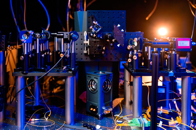 Inside the quantum optics laboratory at the University of Stuttgart.