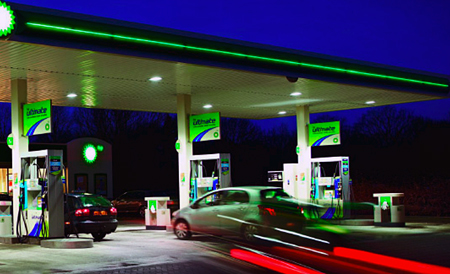 LED-ed fuel: Both Shell and BP are retrofitting their petrol stations with LED-powered canopy luminaires.
