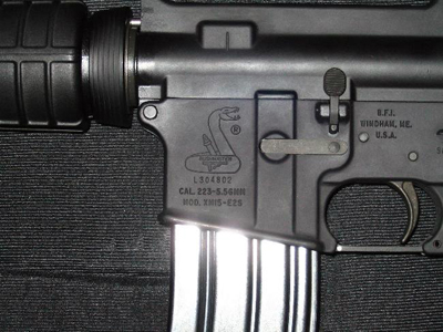 How the laser marking can appear on a gun.