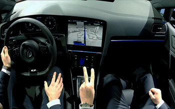 VW: Cars recognize gestures by proximity sensors and software.