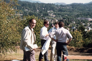 Yaver (far left) surveys the society's new Bellingham site