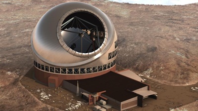 Artist's impression of TMT and site