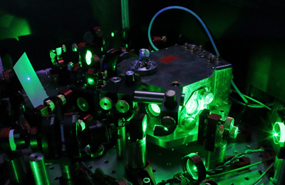 Good to go: Set up of the optical atomic clock developed at PTB's QUEST Institute.
