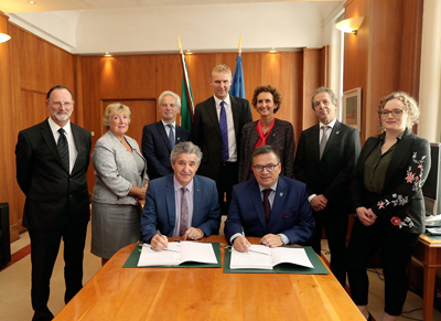 The Irish Accession Agreement being signed in Dublin.